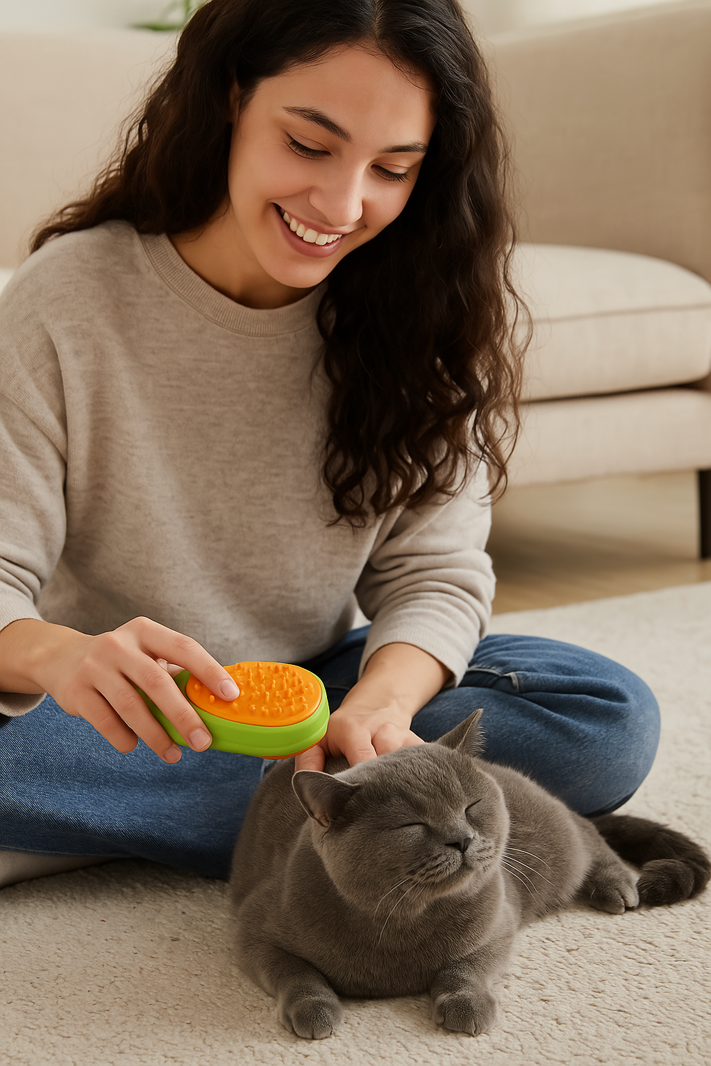 Cepillo de Vapor 3 en 1 para Gatos y Perros