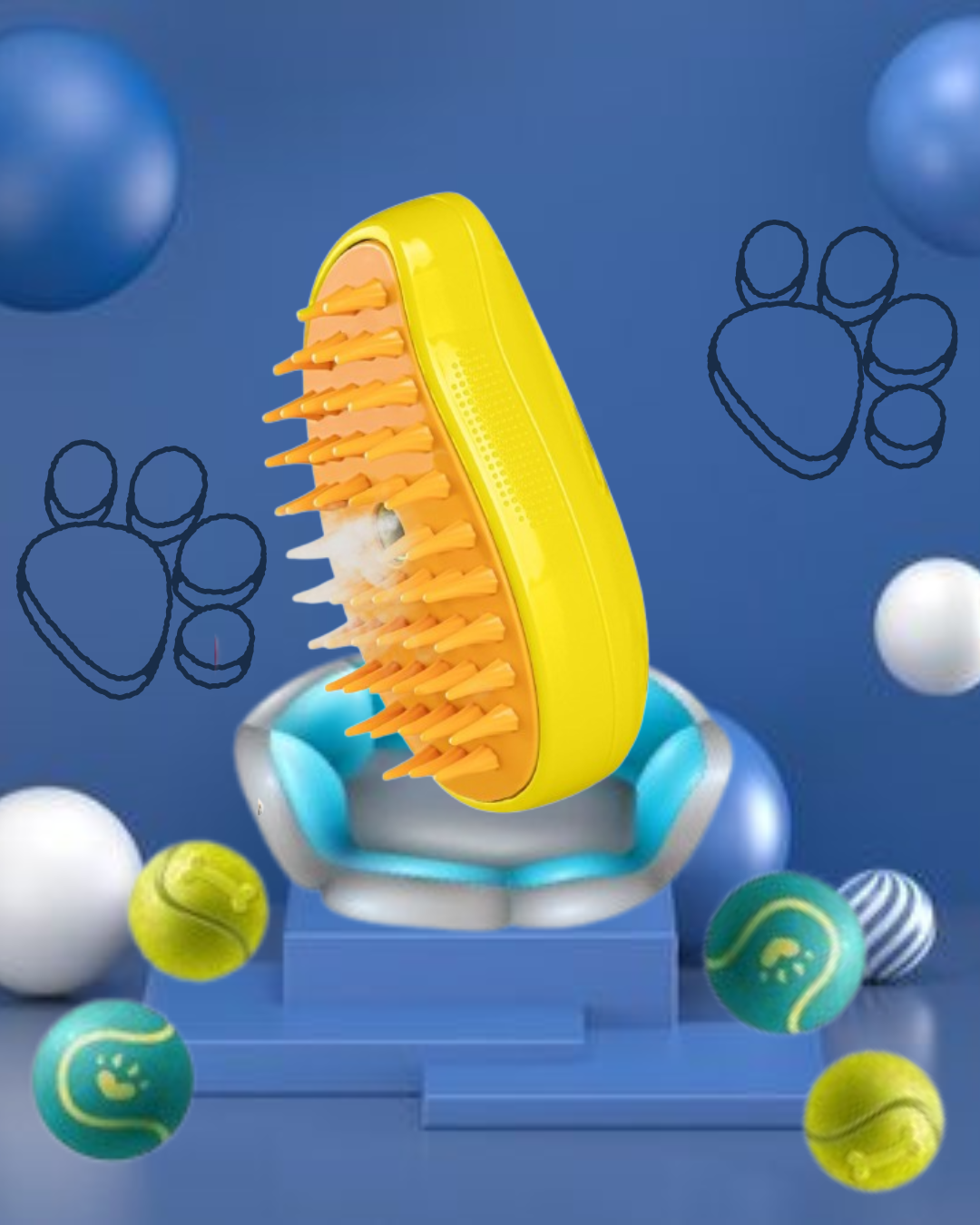 Cepillo de Vapor 3 en 1 para Gatos y Perros